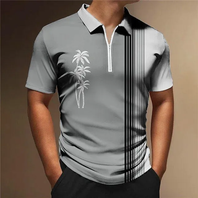 Men's Coconut Tree Print Short Sleeve POLO Shirt 55340020X sold by Manly product image thumbnail 4