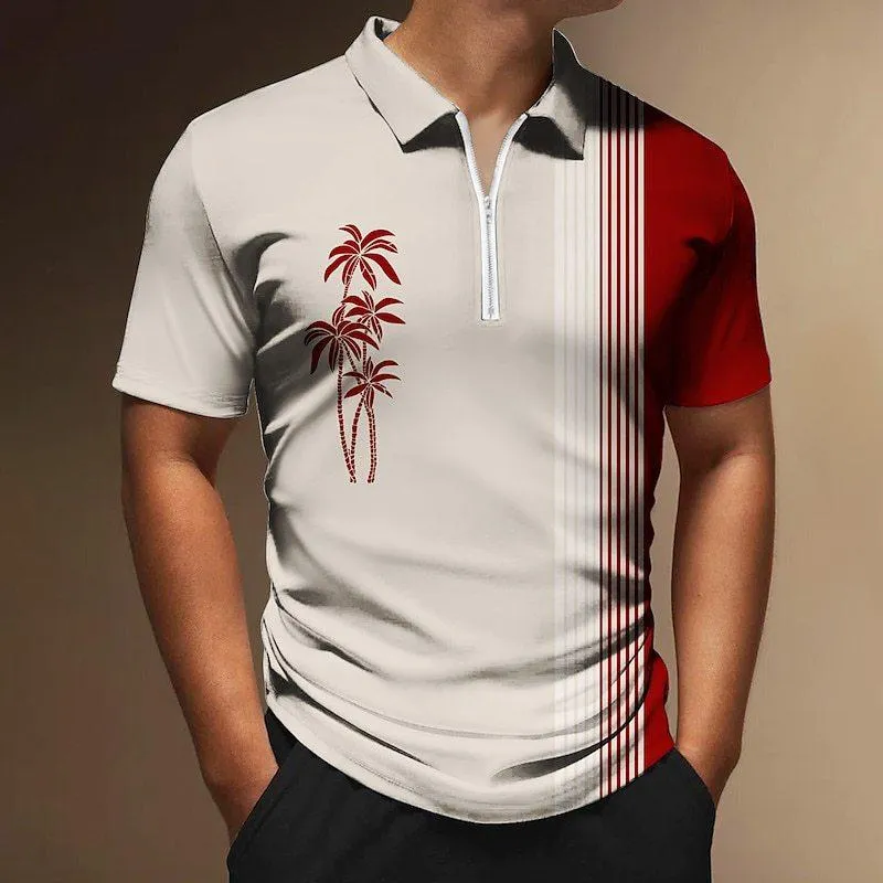 Men's Coconut Tree Print Short Sleeve POLO Shirt 55340020X sold by Manly product image thumbnail 5
