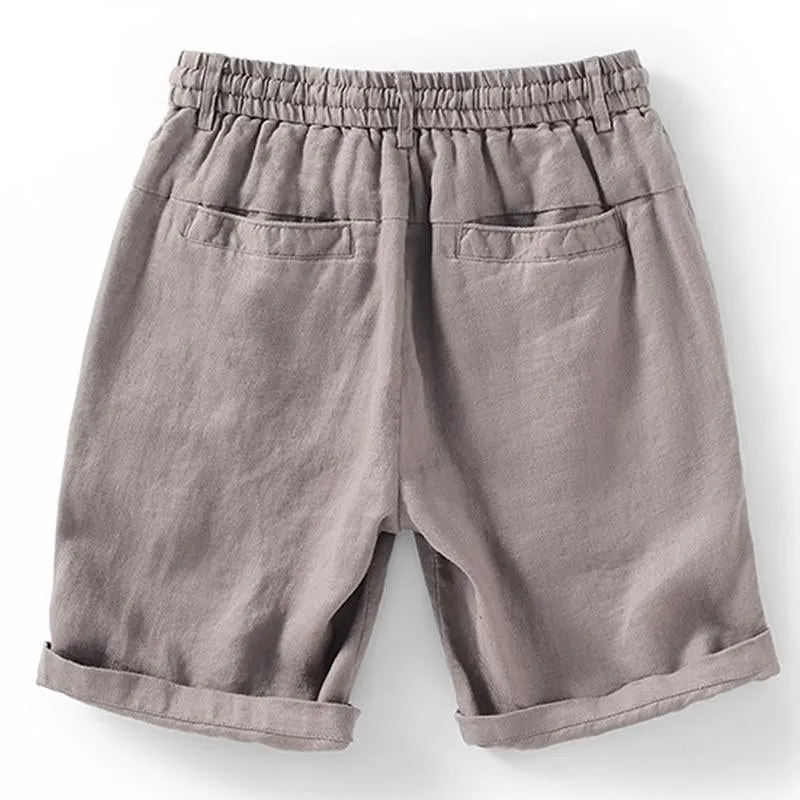 Men's Casual Cotton Linen Blended Elastic Waist Suit Shorts 82551788M sold by Manly product image thumbnail 2