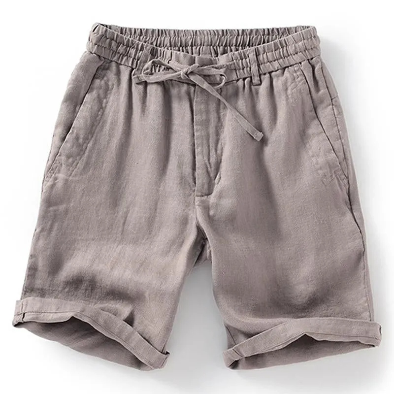 Men's Casual Cotton Linen Blended Elastic Waist Suit Shorts 82551788M sold by Manly
