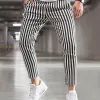 Men's Casual Striped Straight Pants 64813694Y sold by Manly