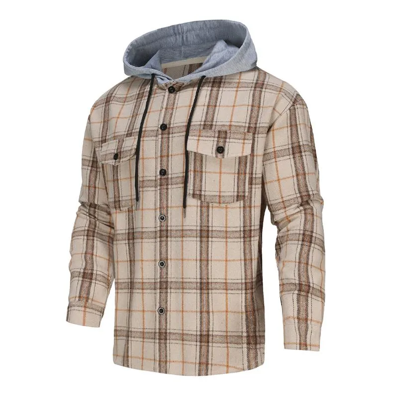 Men's Vintage Brushed Plaid Single Breasted Hoodie 33042873X sold by Manly product image thumbnail 2