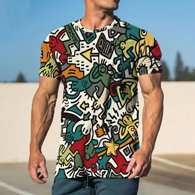 Men's Casual Cartoon Character Short Sleeve T-Shirt 99914760TO sold by Manly product image thumbnail 2