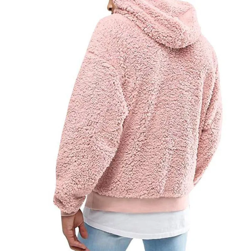 Men's Casual Solid Color Fleece Long-Sleeved Hoodie 83899499M sold by Manly product image thumbnail 4