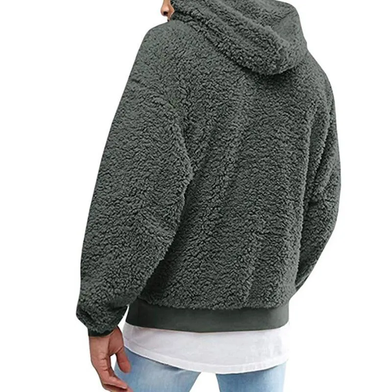 Men's Casual Solid Color Fleece Long-Sleeved Hoodie 83899499M sold by Manly product image thumbnail 2