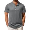 Men's Casual Cotton Henley Collar Slim Fit Short Sleeve T-Shirt 92267917M sold by Manly