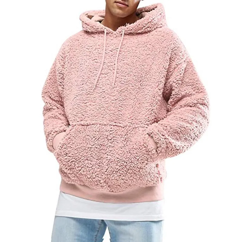 Men's Casual Solid Color Fleece Long-Sleeved Hoodie 83899499M sold by Manly product image thumbnail 3