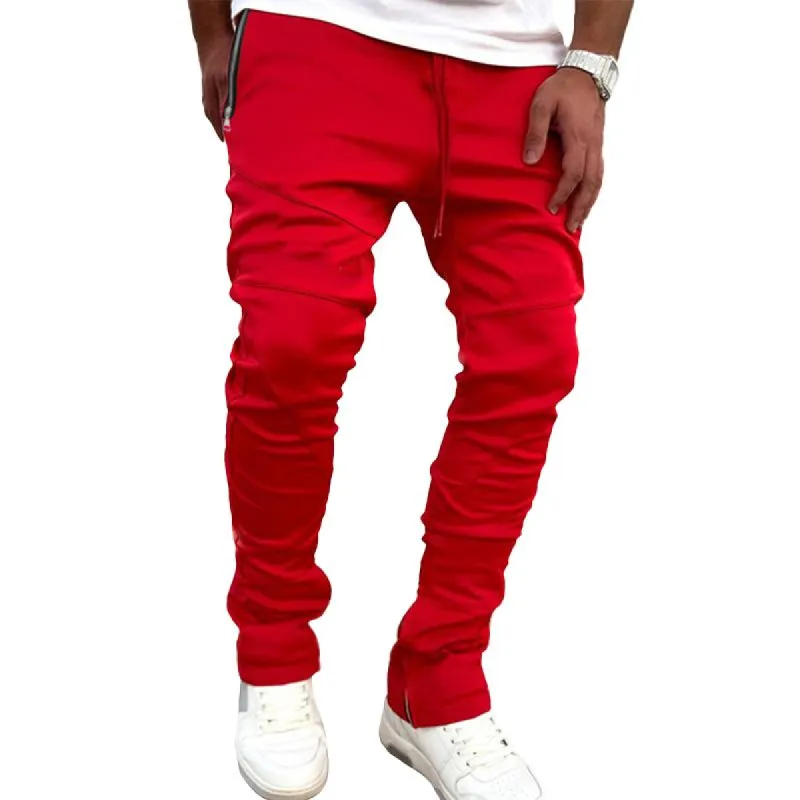 Men's Solid Multi-pocket Elastic Waist Cargo Pants 66459600Z sold by Manly