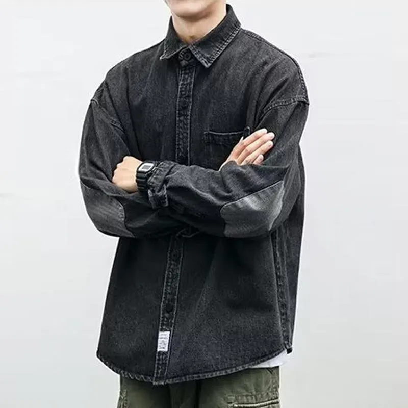 Men's Vintage Wash Cargo Denim Long Sleeve Shirt 29652890Y sold by Manly product image thumbnail 3