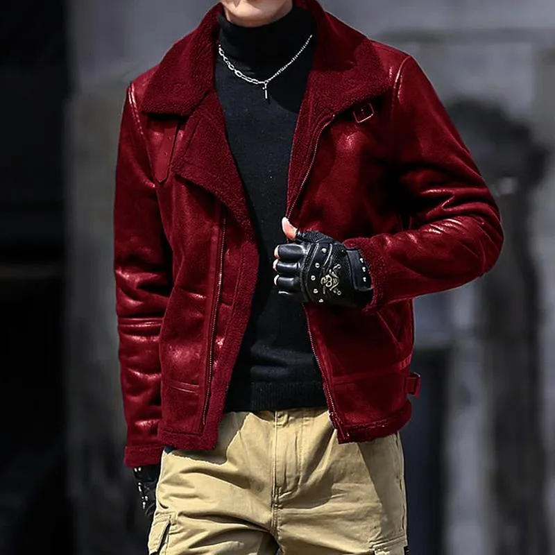 Men's Faux Fur Lapel Zipper Thicken Casual Coat 27192999Z sold by Manly product image thumbnail 4