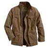 Men's Vintage Stand Collar Solid Color Multi-Pocket Cargo Jacket 62834591Y sold by Manly