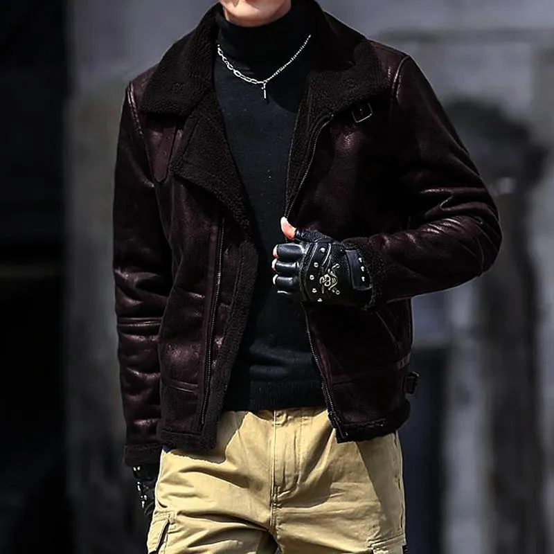 Men's Faux Fur Lapel Zipper Thicken Casual Coat 27192999Z sold by Manly product image thumbnail 5