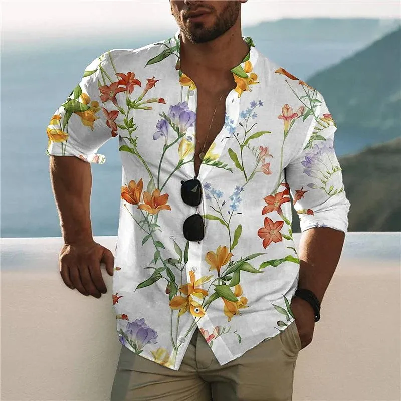 Men's Retro Casual Printed Long Sleeve Shirt 18974975TO sold by Manly product image thumbnail 2
