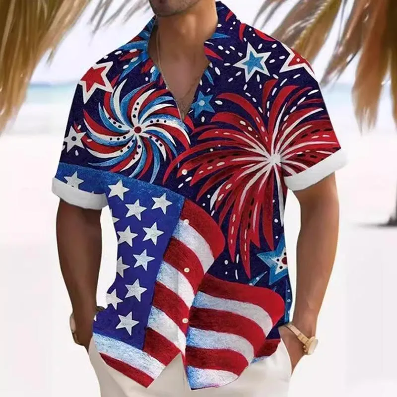 Men's Short Sleeve Printed Lapel Shirt 76427363X sold by Manly product image thumbnail 3