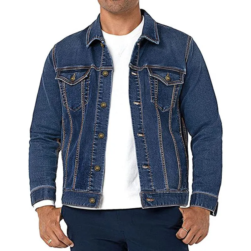 Men's Vintage Fit Lapel Single Breasted Denim Jacket 23686747M sold by Manly