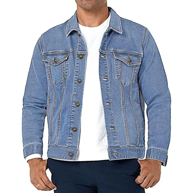 Men's Vintage Fit Lapel Single Breasted Denim Jacket 23686747M sold by Manly product image thumbnail 4