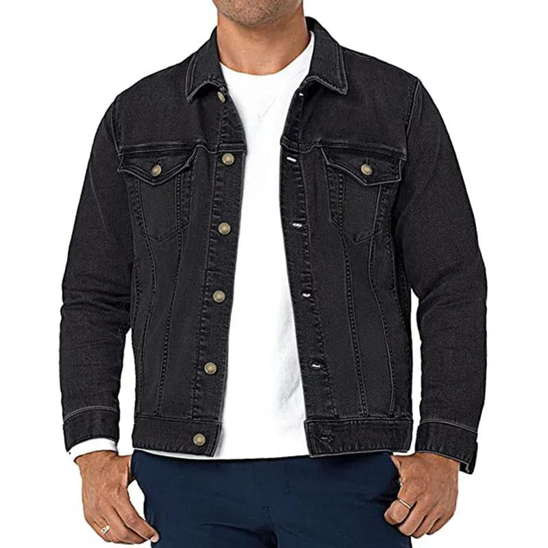 Men's Vintage Fit Lapel Single Breasted Denim Jacket 23686747M sold by Manly product image thumbnail 2