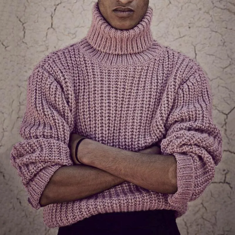 Men's Casual Solid Color Turtleneck Thick Pullover Chunky Knit Sweater 95698078M sold by Manly product image thumbnail 2