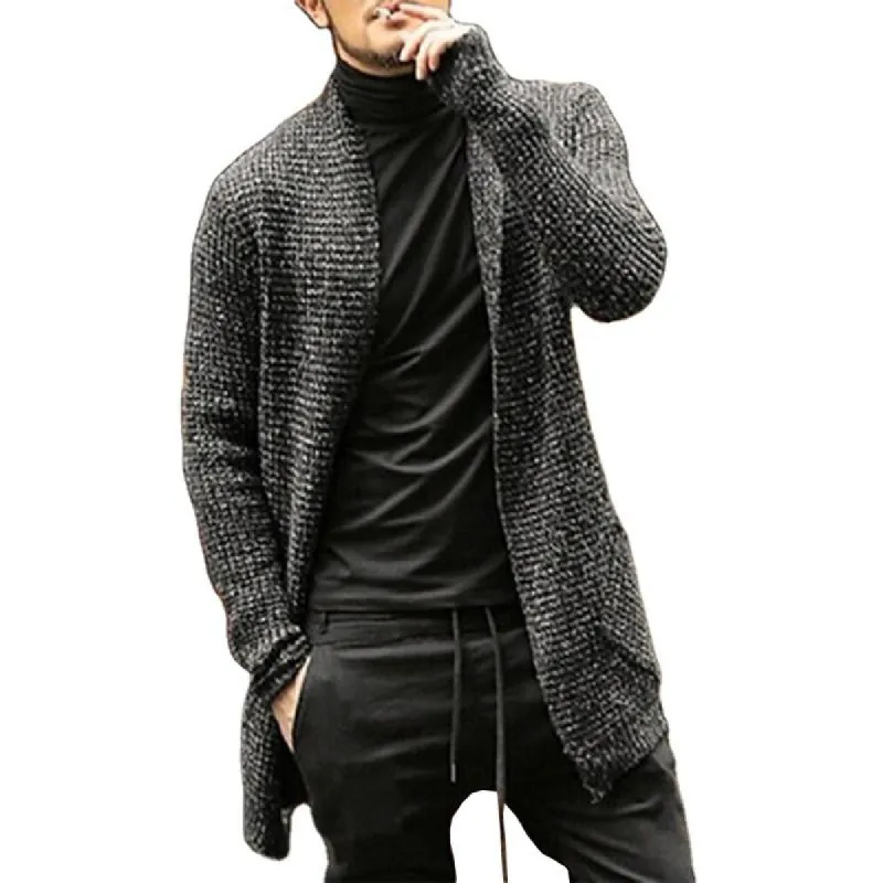 Men's Casual Loose Mixed Color Knit Long Sleeve Cardigan 67897583M sold by Manly