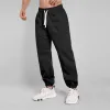 Men's Cotton Blend Solid Stitching Elastic Waist Casual Sports Pants 11859621Z sold by Manly