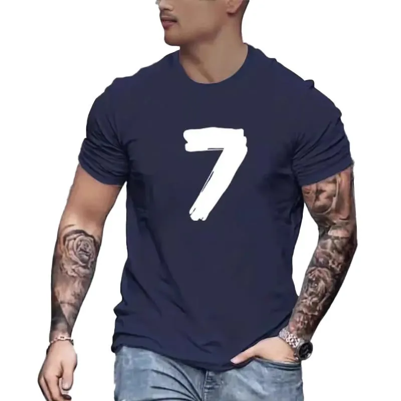 Men's Round Neck Cotton Printed Short Sleeve T-Shirt 10520481X sold by Manly