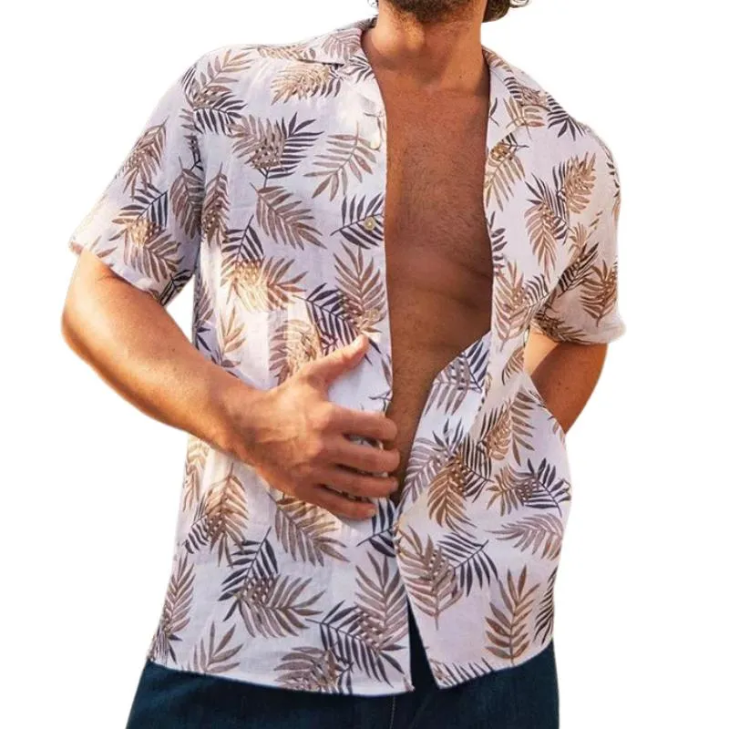 Men's Casual Vintage Print Lapel Shirt 07723686TO sold by Manly