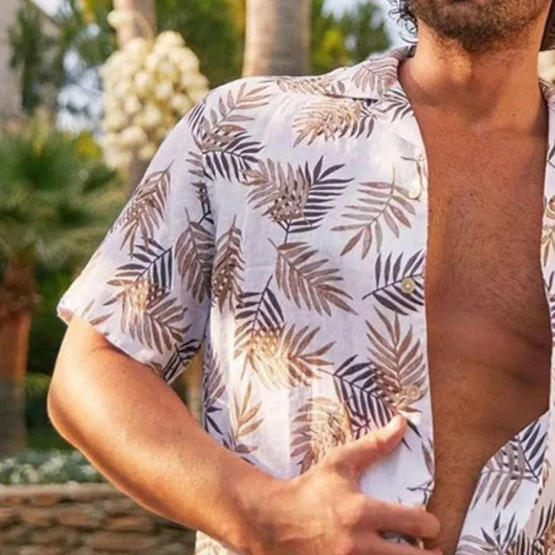 Men's Casual Vintage Print Lapel Shirt 07723686TO sold by Manly product image thumbnail 3