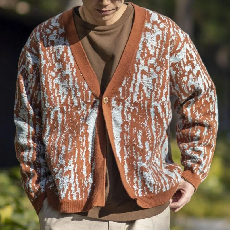 Men's Vintage V-Neck Thick Jacquard Knitted Cardigan 14694179M sold by Manly product image thumbnail 4