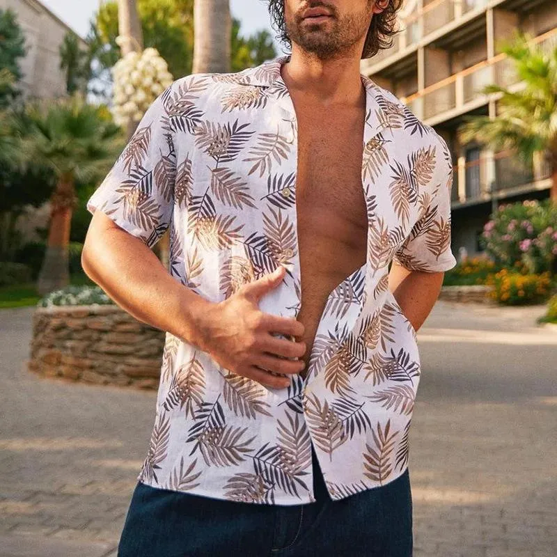 Men's Casual Vintage Print Lapel Shirt 07723686TO sold by Manly product image thumbnail 2