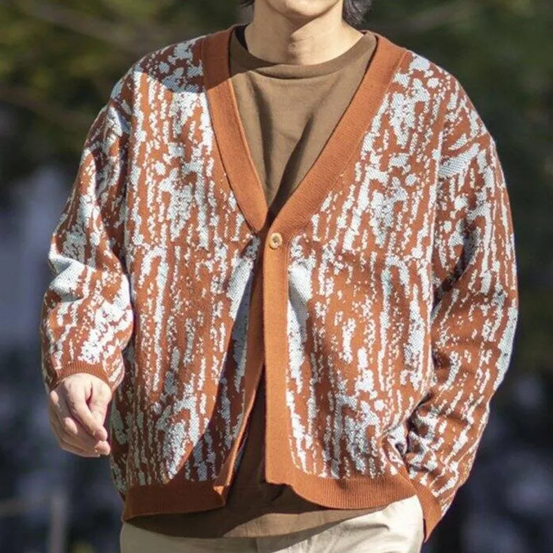 Men's Vintage V-Neck Thick Jacquard Knitted Cardigan 14694179M sold by Manly product image thumbnail 5