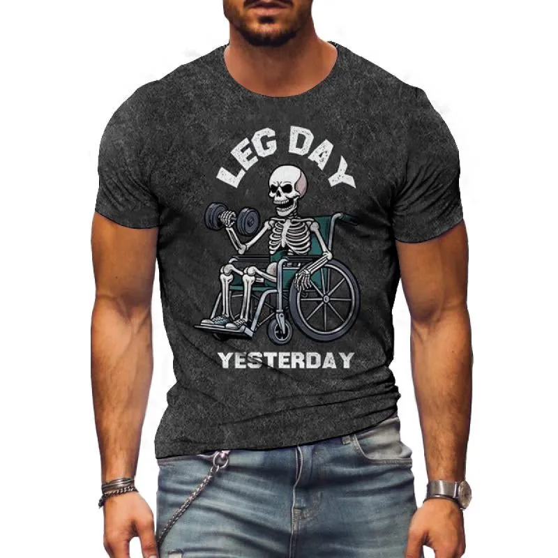 Men's Casual LEG DAY YESTERDAY Short Sleeve T-Shirt 74627001TO sold by Manly