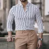Men's Striped Long Sleeve Shirt 23156516Z sold by Manly