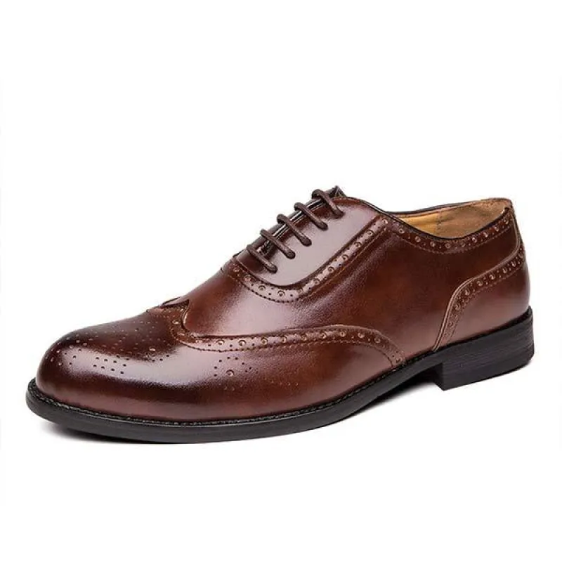MEN'S BROGUE CARVED LEATHER SHOES 62932875 sold by Manly