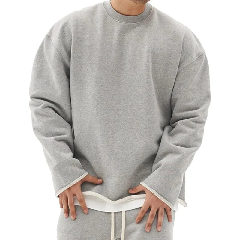 Men's Fashion Solid Color Loose Fit Sweatshirt 17549257Z sold by Manly