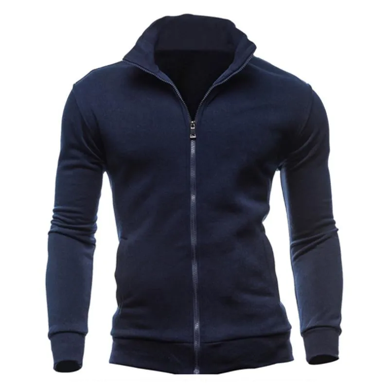 Men's Zipper Stand Collar Sports Sweatshirt 84607646X sold by Manly