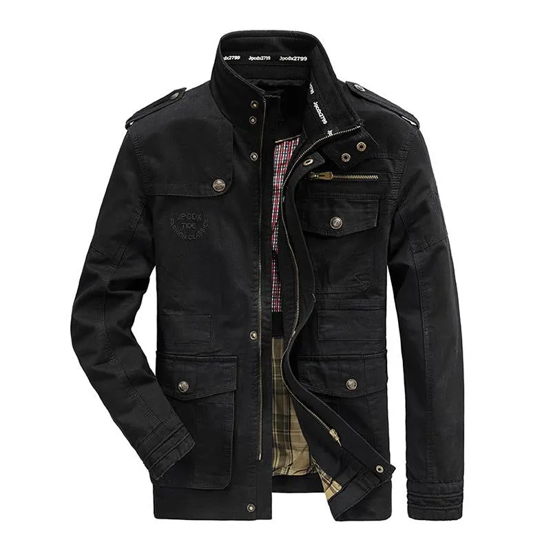 Men's Casual Cotton Stand Collar Zipper Multi-pocket Workwear Outdoor Jacket 87628819M sold by Manly product image thumbnail 3