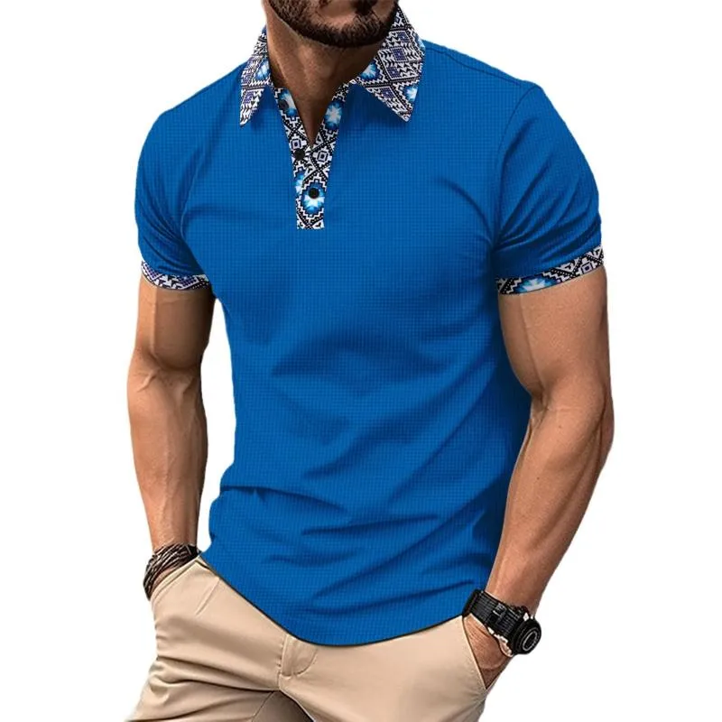 Men's Colorblock Printed Waffle Short-Sleeved Polo Shirt 10026872Y sold by Manly product image thumbnail 5