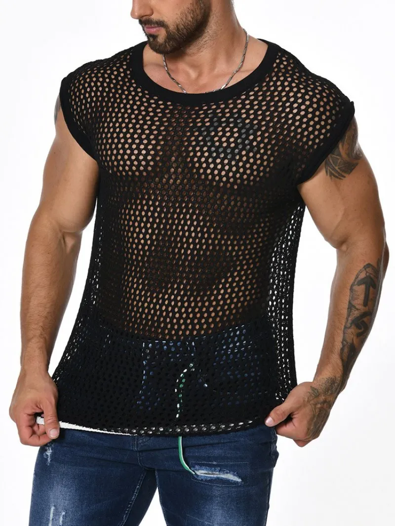 Men's Knitted Hollow Casual Sleeveless Tank Top 69366196Y sold by Manly product image thumbnail 3