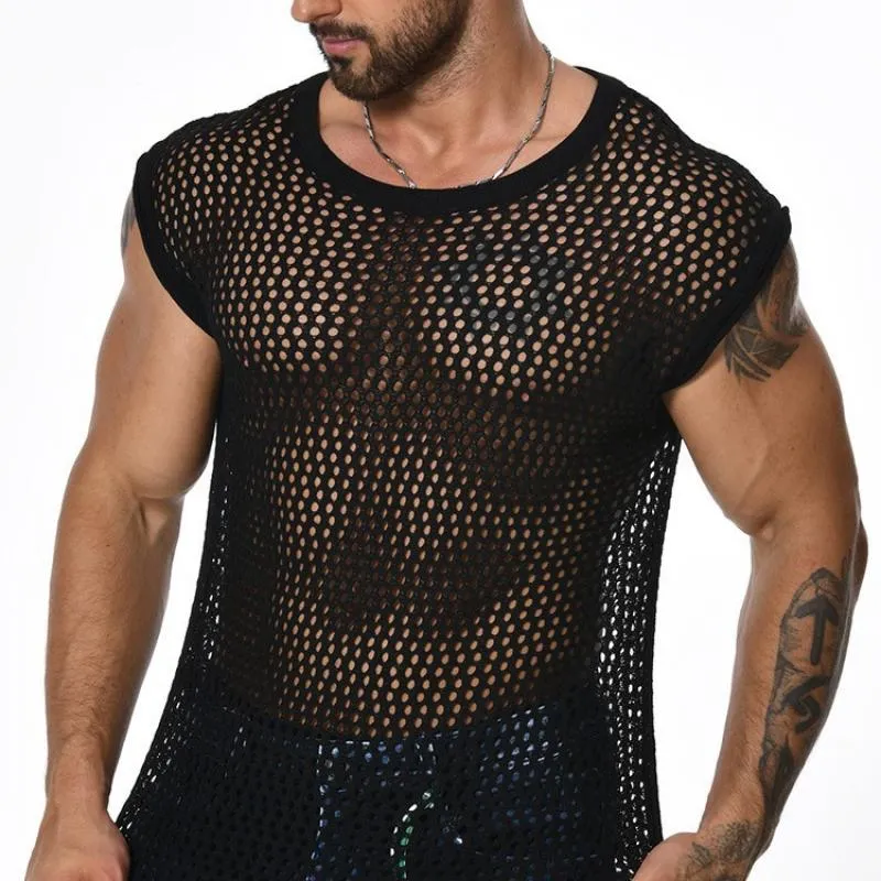 Men's Knitted Hollow Casual Sleeveless Tank Top 69366196Y sold by Manly product image thumbnail 4