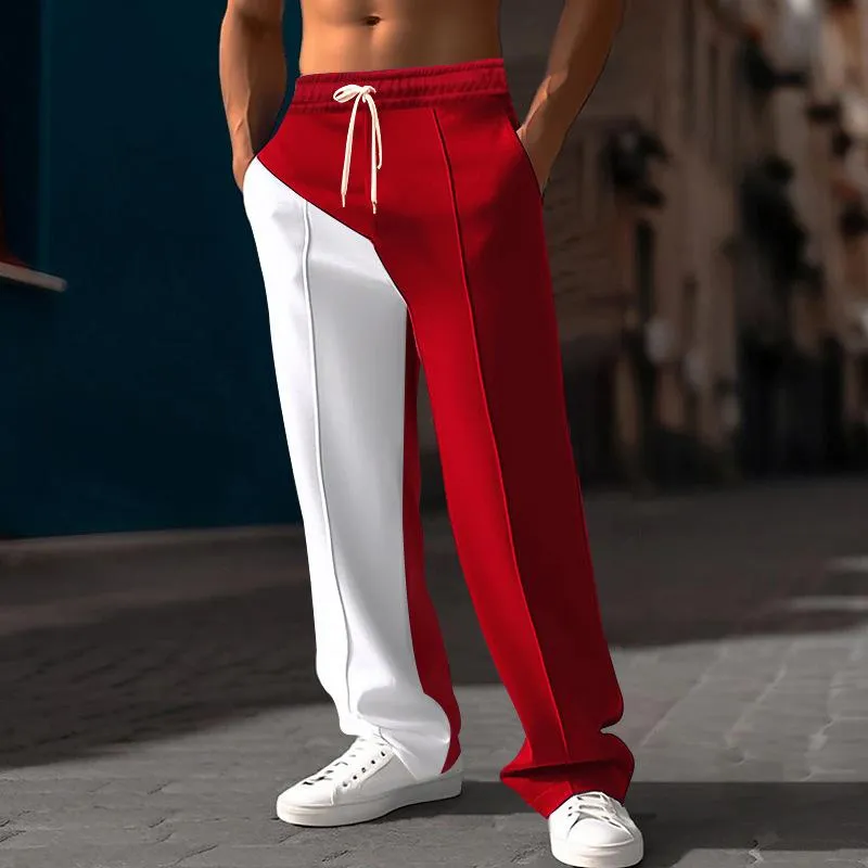 Men's Colorblock Straight Elastic Waist Sports Pants 70964287Z sold by Manly product image thumbnail 4