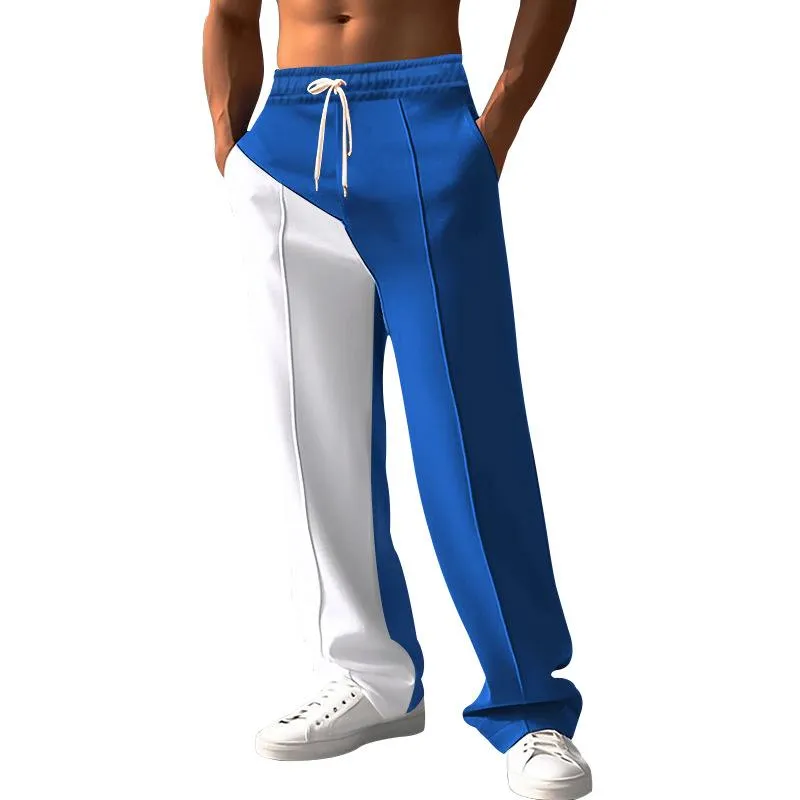 Men's Colorblock Straight Elastic Waist Sports Pants 70964287Z sold by Manly