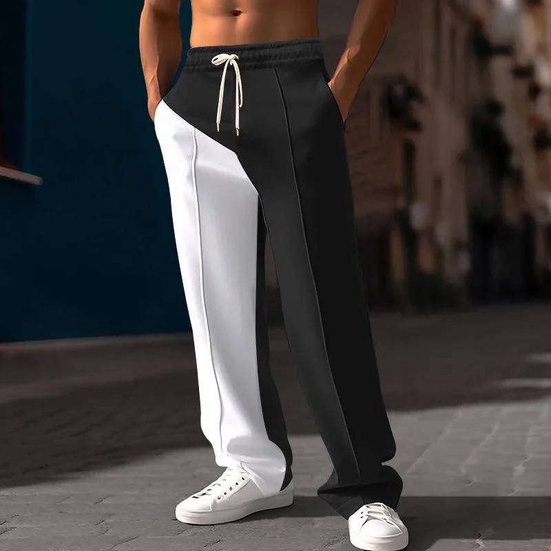 Men's Colorblock Straight Elastic Waist Sports Pants 70964287Z sold by Manly product image thumbnail 3