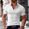Men's Solid Color Lapel Casual POLO Shirt 14971392X sold by Manly