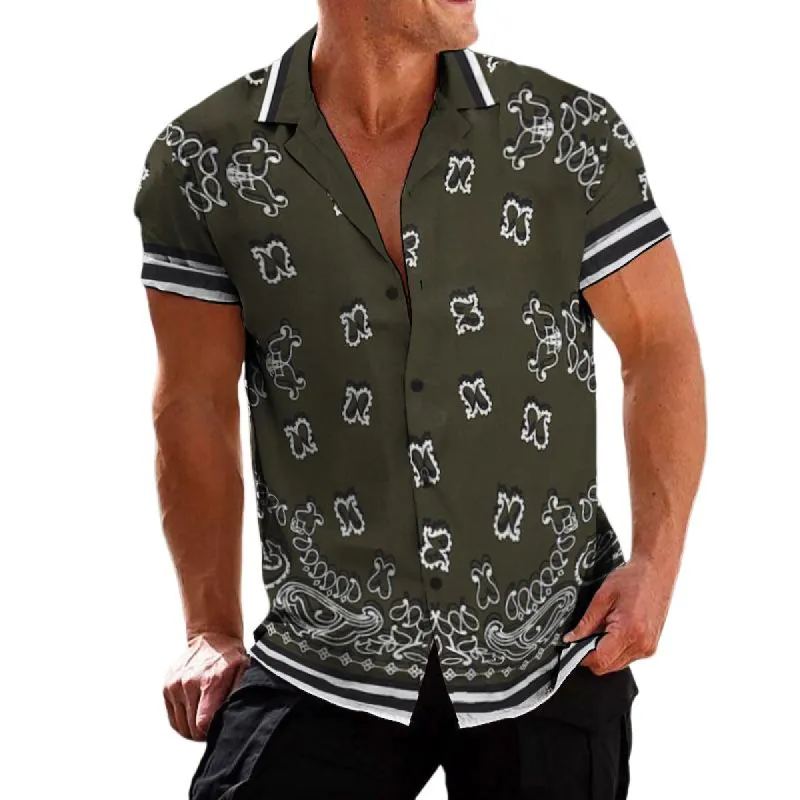 Men's Casual Vintage Perris Cuban Collar Short Sleeve Shirt 54172483TO sold by Manly