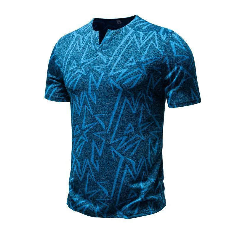 Men's Casual Printed Small V-neck Short-sleeved T-shirt 96011602X sold by Manly product image thumbnail 3