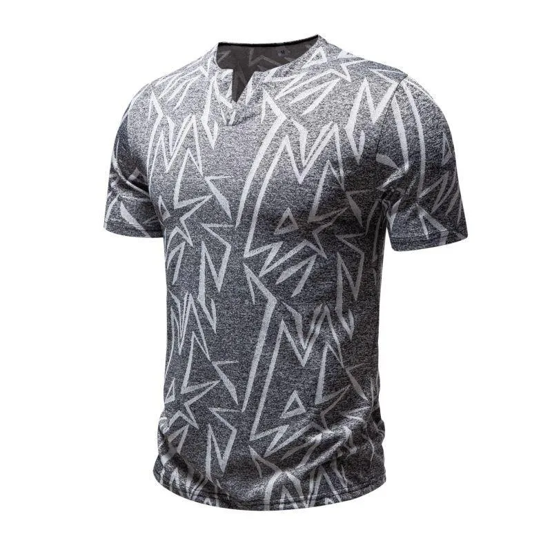 Men's Casual Printed Small V-neck Short-sleeved T-shirt 96011602X sold by Manly product image thumbnail 4