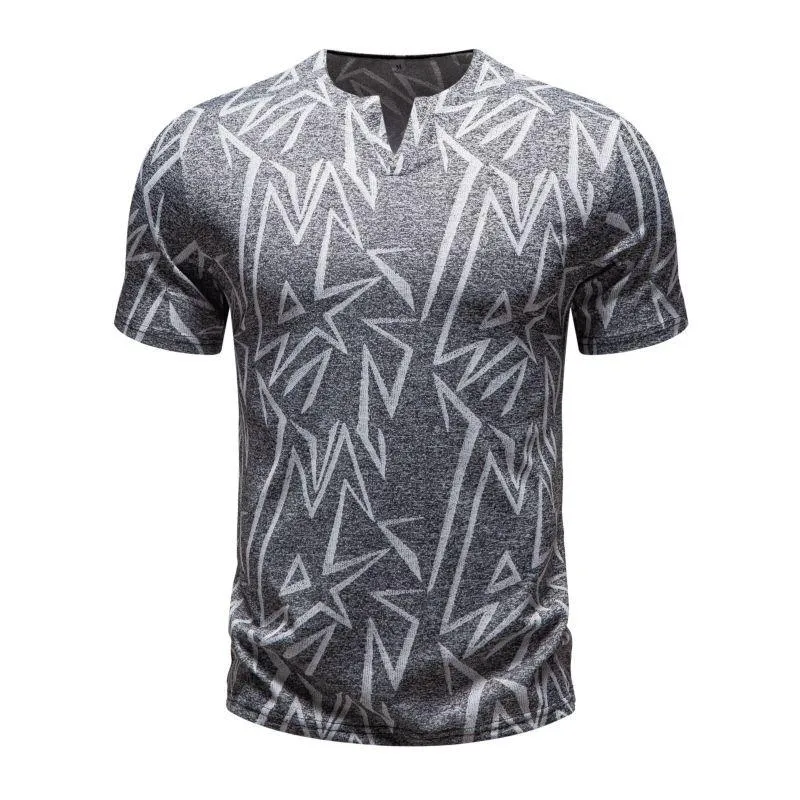 Men's Casual Printed Small V-neck Short-sleeved T-shirt 96011602X sold by Manly