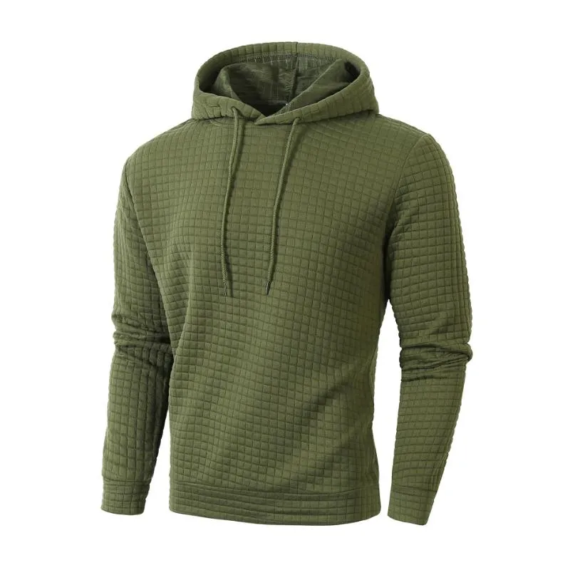 Men's Casual Loose Checkered Long Sleeve Pullover Hoodie 89584839M sold by Manly