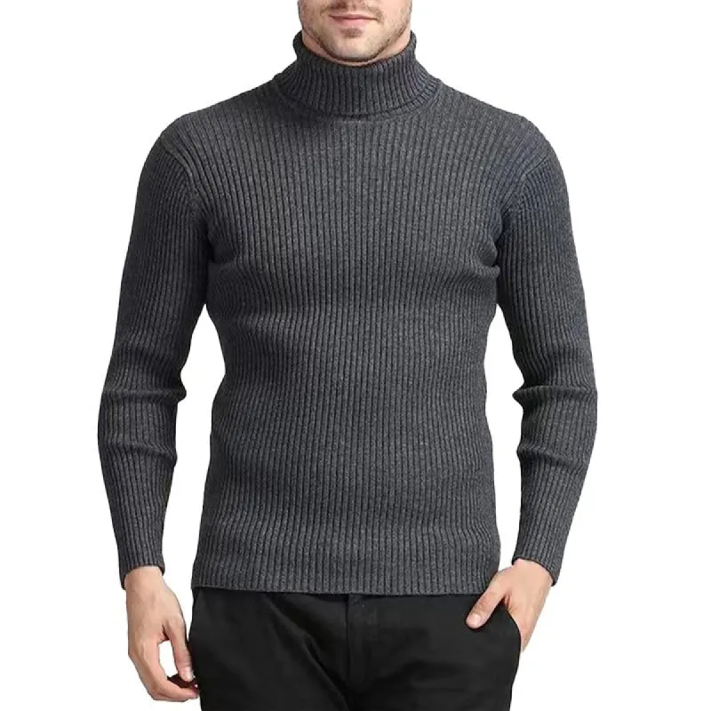 Men'S Casual Solid Color Turtleneck Sweater 41559894Y sold by Manly