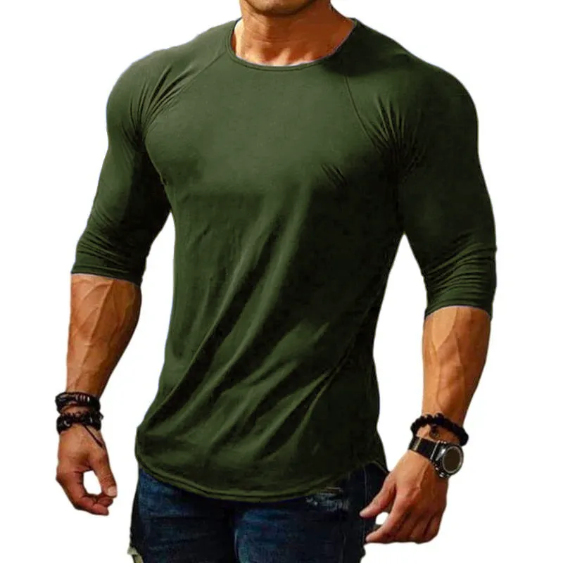 Men's Casual Cotton Blended Round Neck Long Sleeve Slim Fit T-Shirt 24099894M sold by Manly product image thumbnail 3